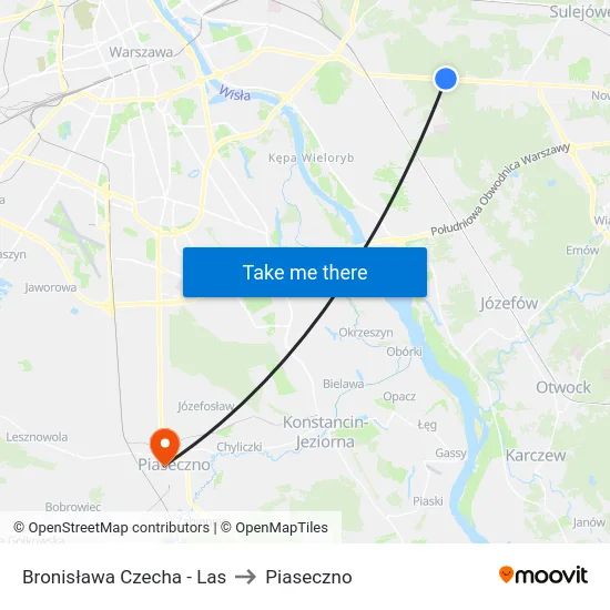 Bronisława Czecha - Las to Piaseczno map