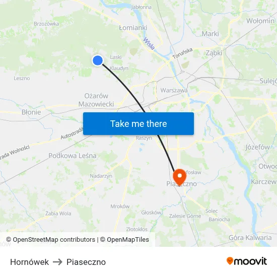 Hornówek to Piaseczno map