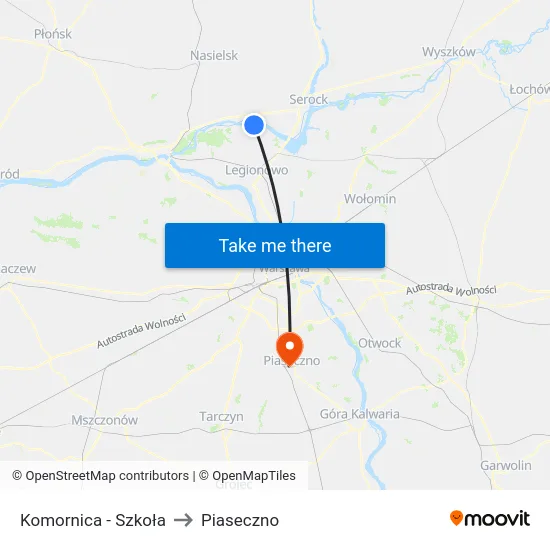 Komornica - Szkoła to Piaseczno map