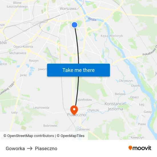 Goworka to Piaseczno map