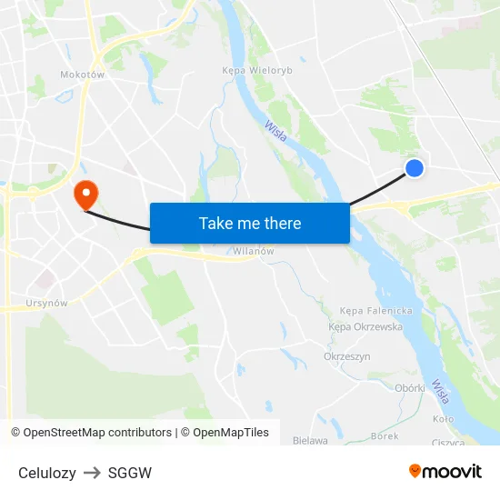 Celulozy to SGGW map