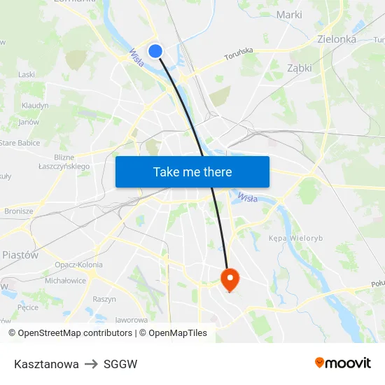 Kasztanowa to SGGW map