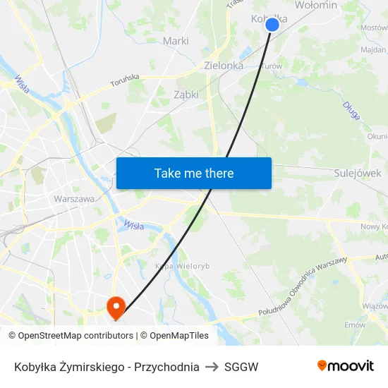 Kobyłka Żymirskiego - Przychodnia to SGGW map
