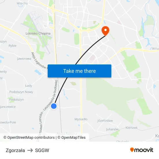 Zgorzała to SGGW map