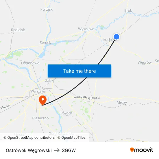 Ostrówek Węgrowski to SGGW map