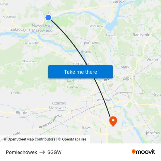 Pomiechówek to SGGW map