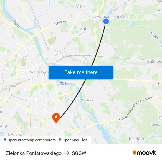Zielonka Poniatowskiego to SGGW map