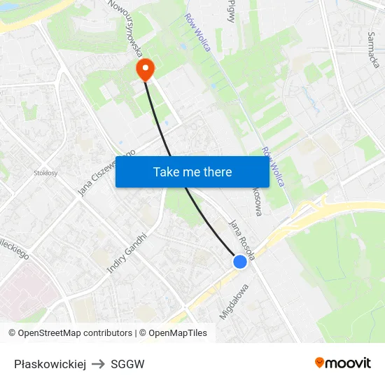 Płaskowickiej to SGGW map