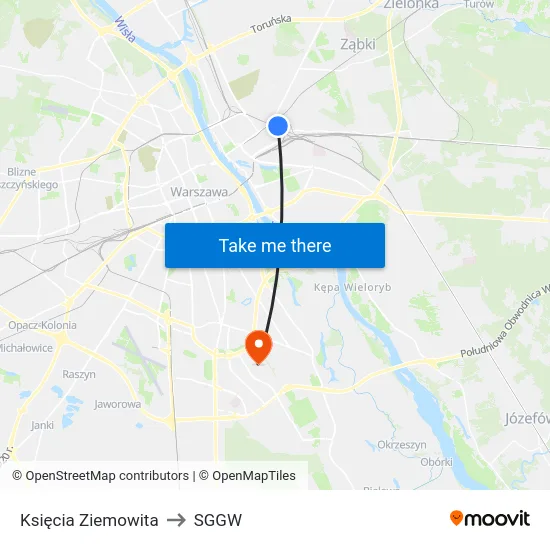 Księcia Ziemowita to SGGW map
