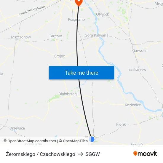 Żeromskiego / Czachowskiego to SGGW map