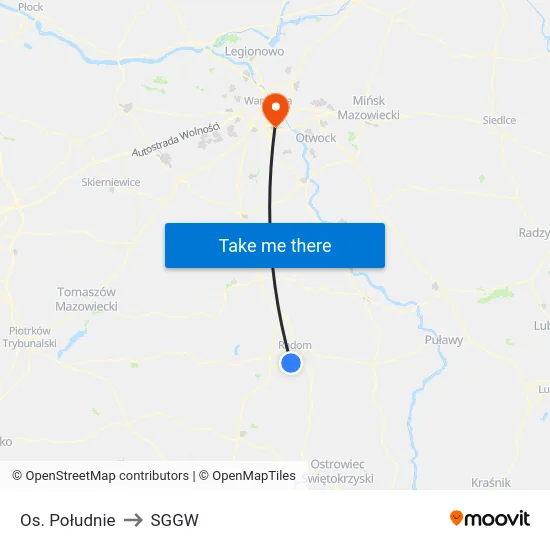 Os. Południe to SGGW map