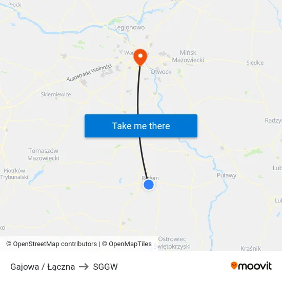 Gajowa / Łączna to SGGW map