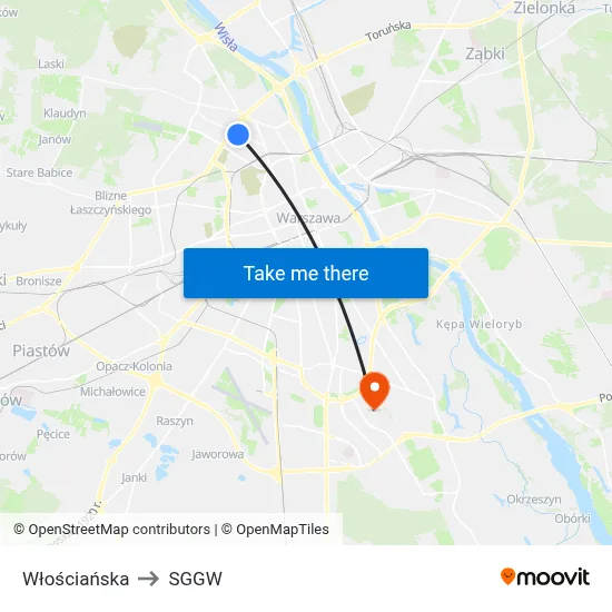 Włościańska to SGGW map