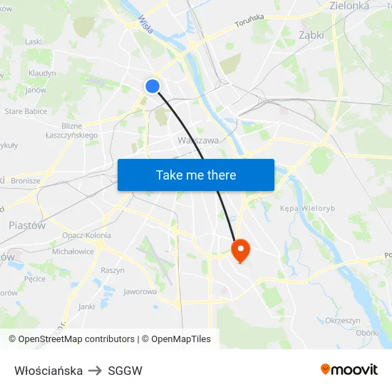 Włościańska to SGGW map