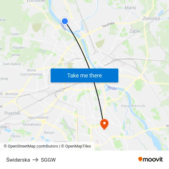 Świderska to SGGW map