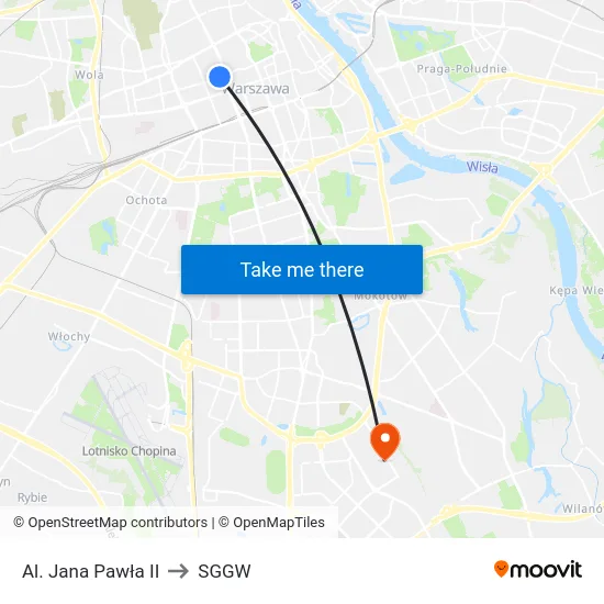 Al. Jana Pawła II to SGGW map