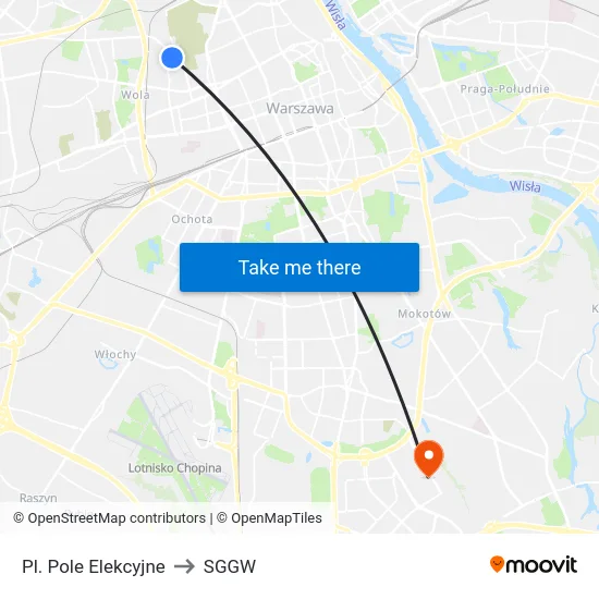 Pl. Pole Elekcyjne to SGGW map