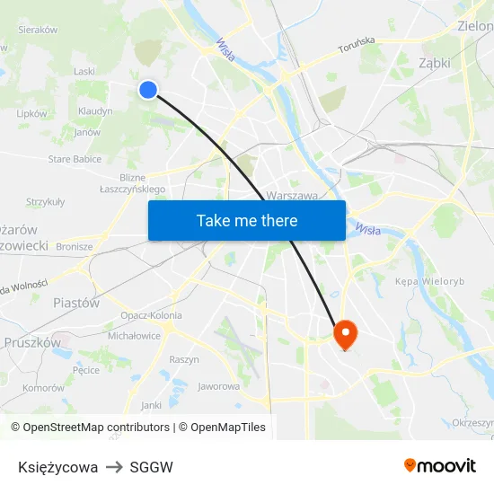 Księżycowa to SGGW map