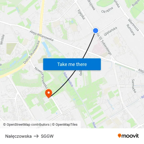 Nałęczowska to SGGW map