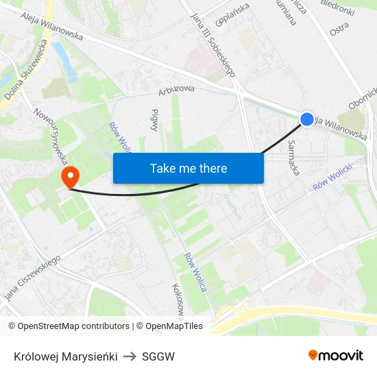 Królowej Marysieńki to SGGW map