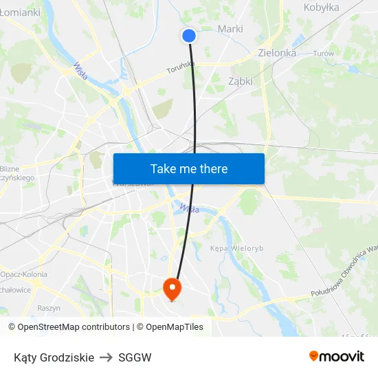 Kąty Grodziskie to SGGW map