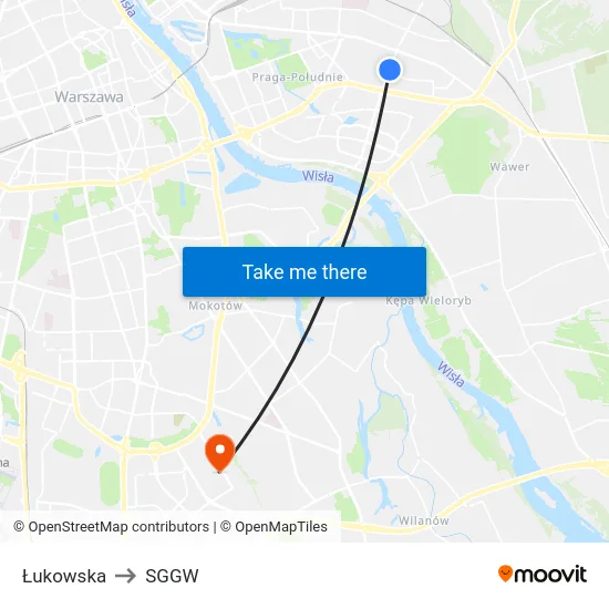 Łukowska to SGGW map