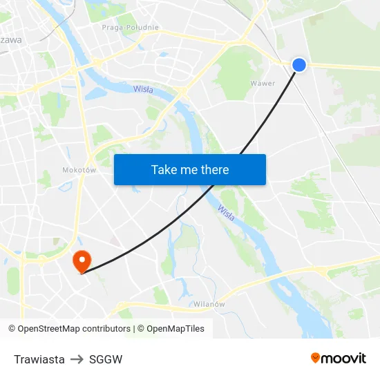 Trawiasta to SGGW map