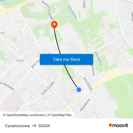 Cynamonowa to SGGW map