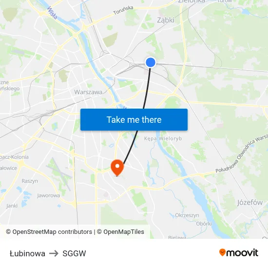 Łubinowa to SGGW map