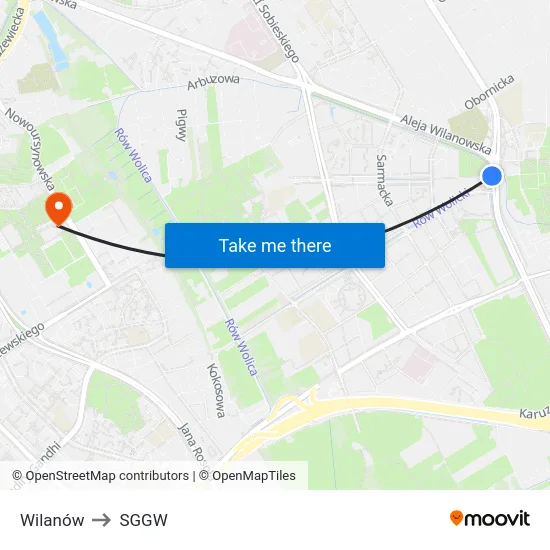 Wilanów to SGGW map