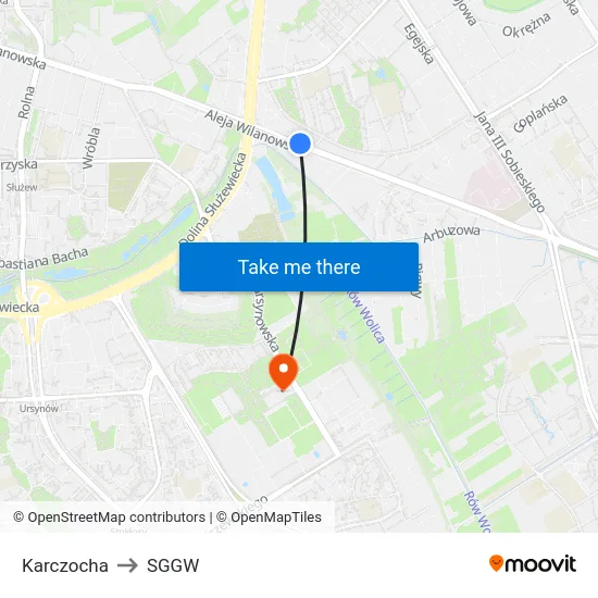 Karczocha to SGGW map