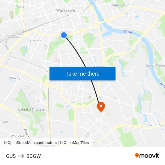 GUS to SGGW map