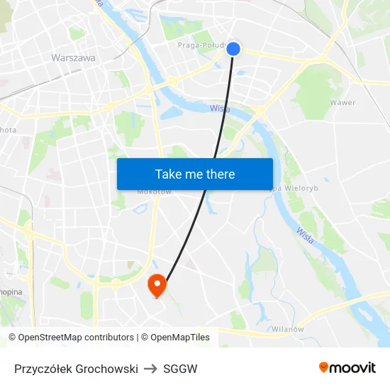 Przyczółek Grochowski to SGGW map