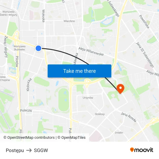 Postępu to SGGW map