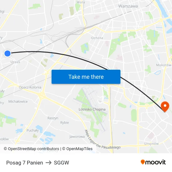 Posag 7 Panien to SGGW map