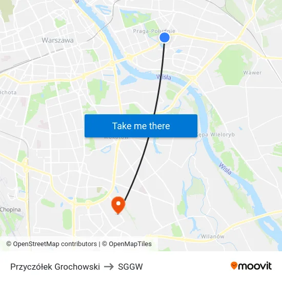 Przyczółek Grochowski to SGGW map