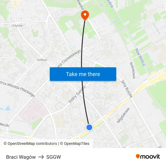 Braci Wagów to SGGW map