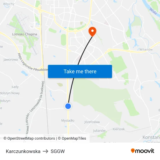 Karczunkowska to SGGW map