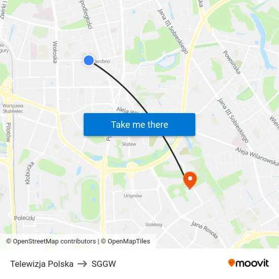 Telewizja Polska to SGGW map