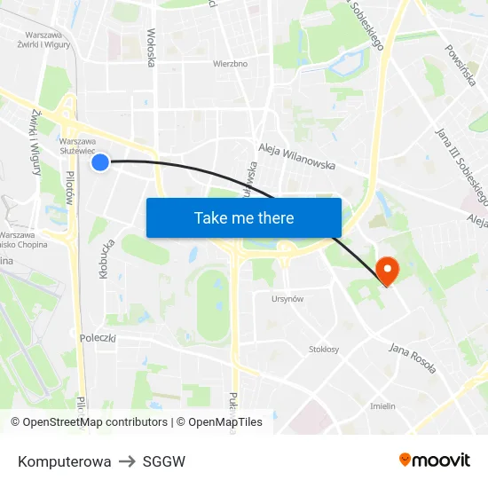 Komputerowa to SGGW map