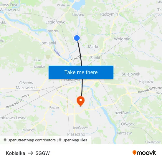 Kobiałka to SGGW map