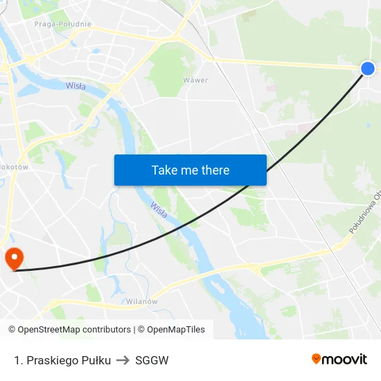 1. Praskiego Pułku to SGGW map
