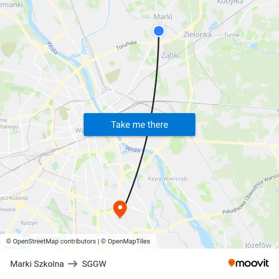 Marki Szkolna to SGGW map