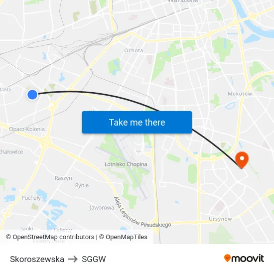 Skoroszewska to SGGW map