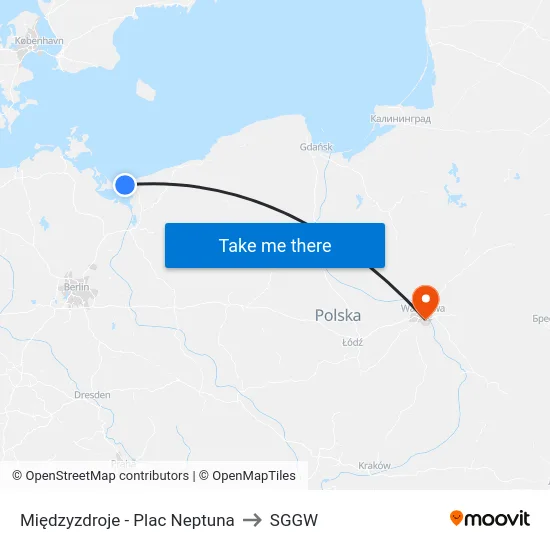 Międzyzdroje - Plac Neptuna to SGGW map