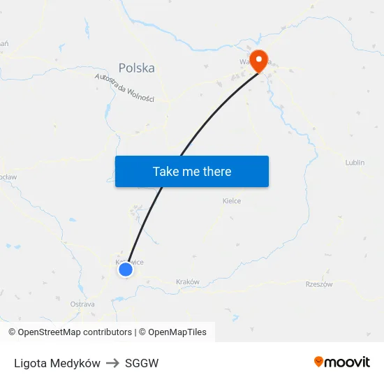 Ligota Medyków to SGGW map