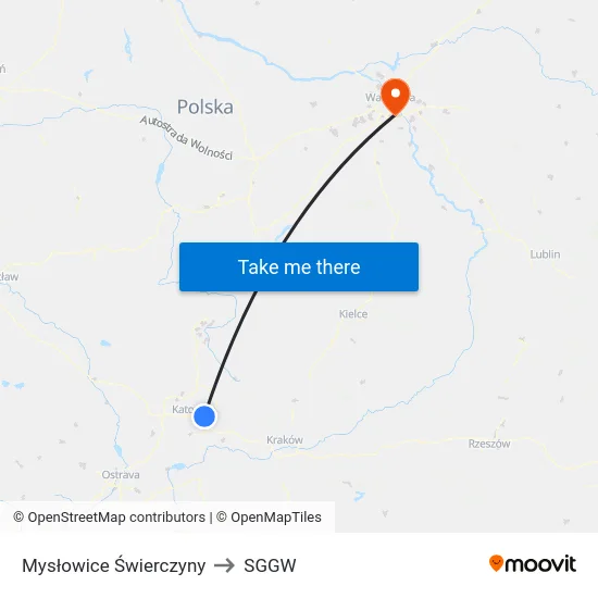 Mysłowice Świerczyny to SGGW map