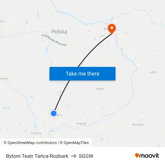 Bytom Teatr Tańca-Rozbark to SGGW map