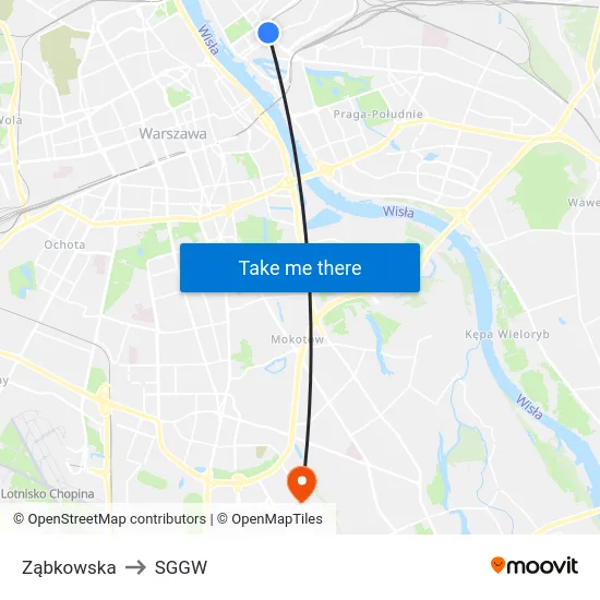 Ząbkowska to SGGW map