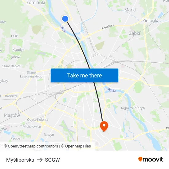 Myśliborska to SGGW map